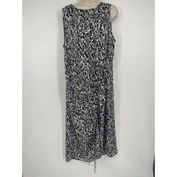 Nordstrom | Dresses | Womens Nordstrom Rack Shirred Satin Dress Black White  Xl | Poshmark